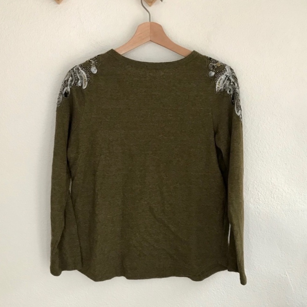 Zara | green embellished sweater size large
